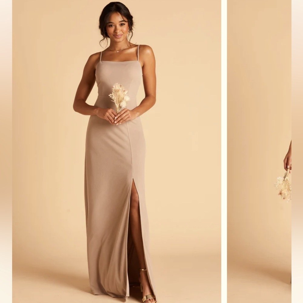 Birdy Grey “Benny” crepe dress in taupe